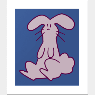 Purple Gray Bunny Posters and Art